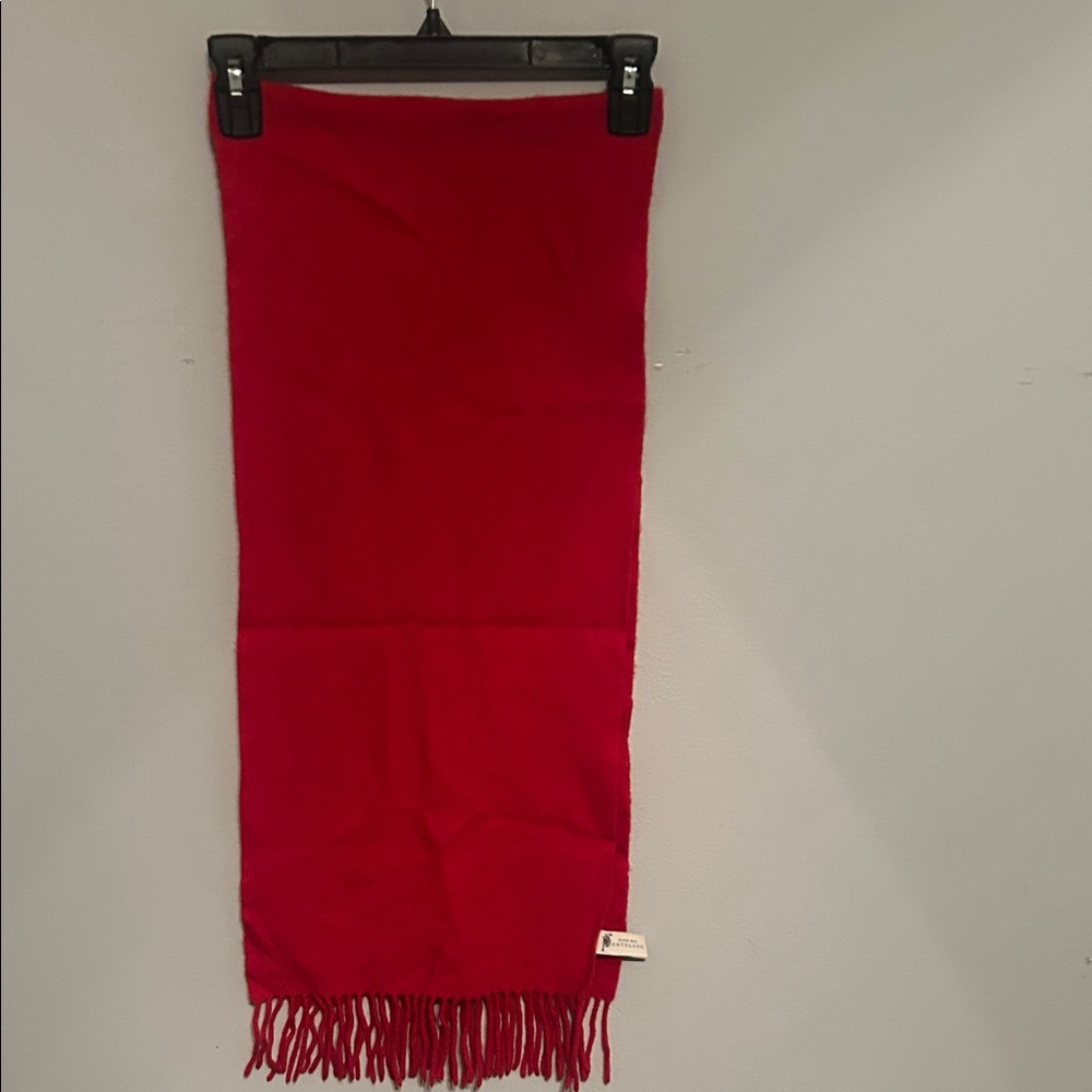 Red Portolano 100% Cashmere Fringe Scarf